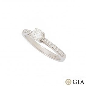 18k White Gold Round Brilliant Cut Diamond Ring 0.30ct H/VS2